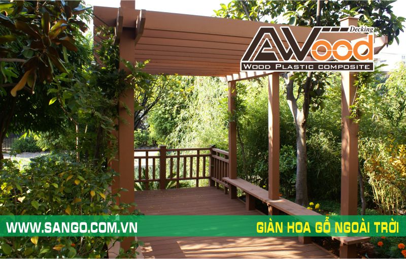 Giàn hoa gỗ ngoài trời AWOOD, một điểm nhấn ấn tượng trong không gian chung của sân vườn