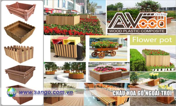 Chậu hoa gỗ ngoài trời AWOOD