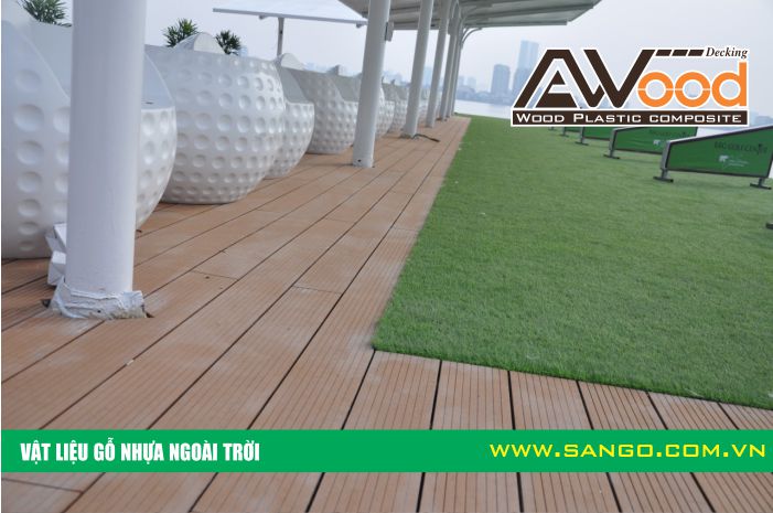 Sàn gỗ ngoài trời AWOOD lát sân golf mini