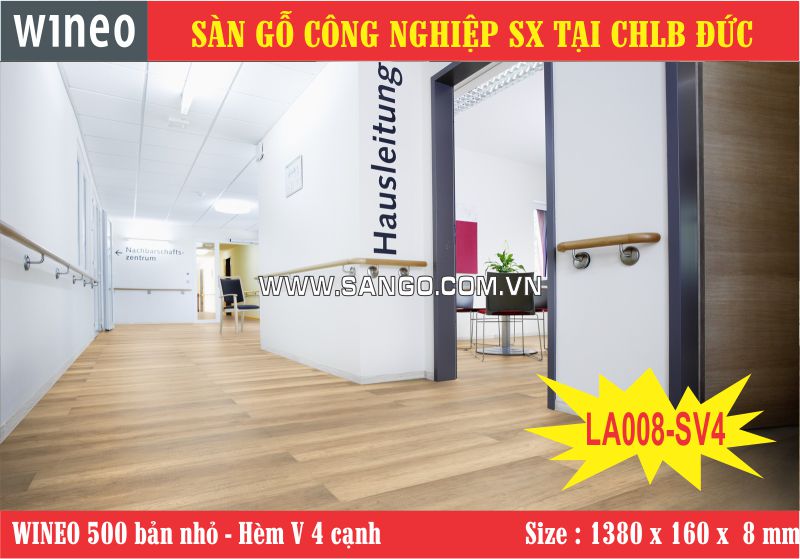 Công trình văn phòng với sàn gỗ châu âu WINEO 08-sv4 SV4 sản xuất tại Đức