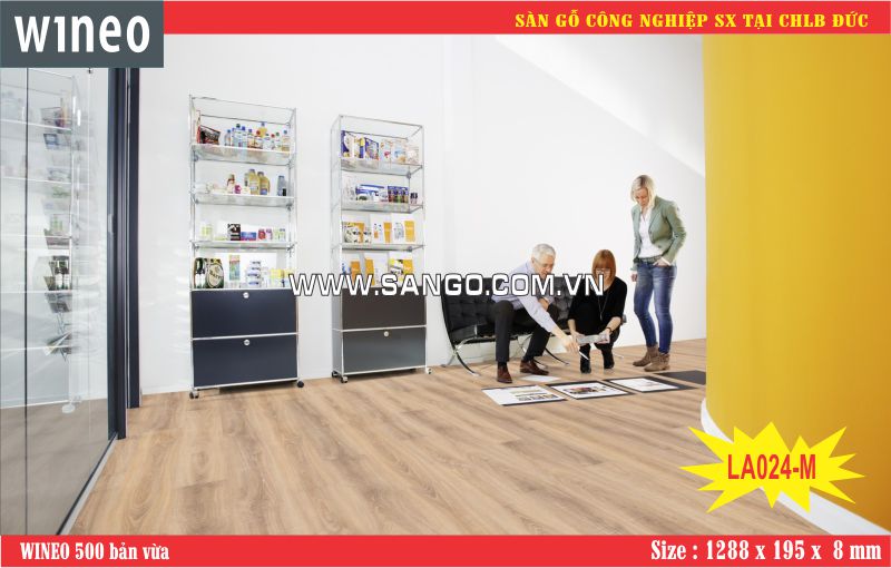 Ván sàn gỗ WINEO 24-M lát showroom văn phòng