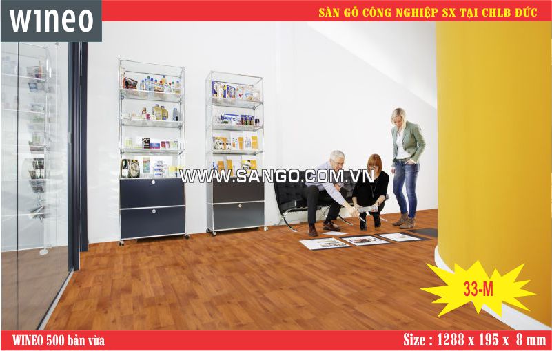 Ván sàn gỗ Đức WINEO 33-M lát showroom