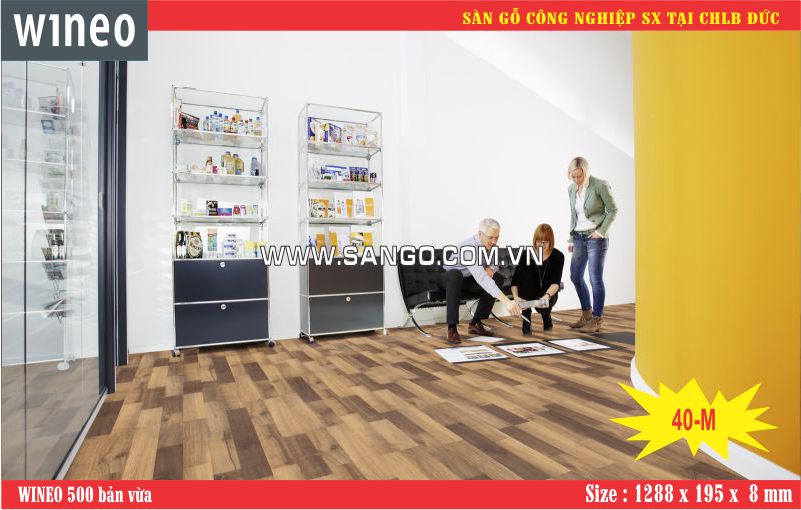 Ván sàn gỗ WINEO 40-M lát văn phòng, showroom