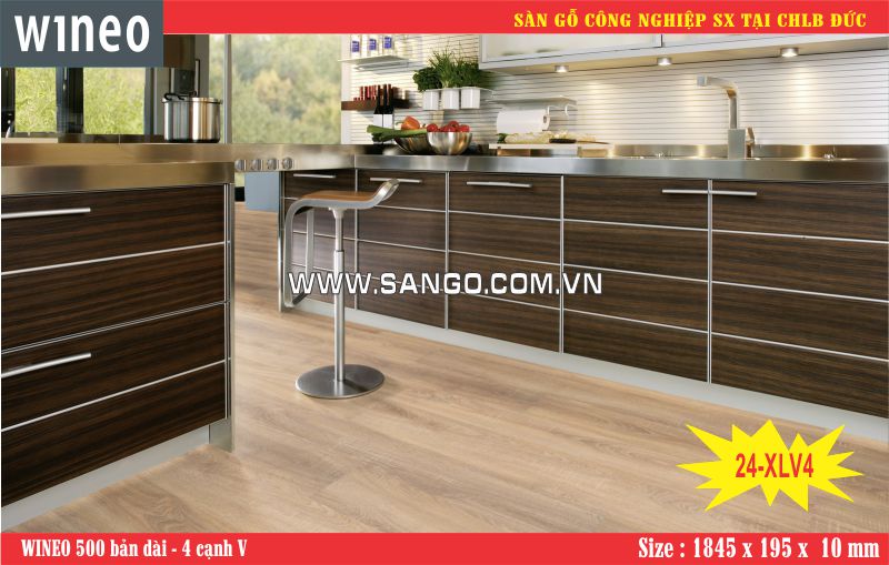 Ván sàn gỗ WINEO 24-XLV4 lát phòng bệp