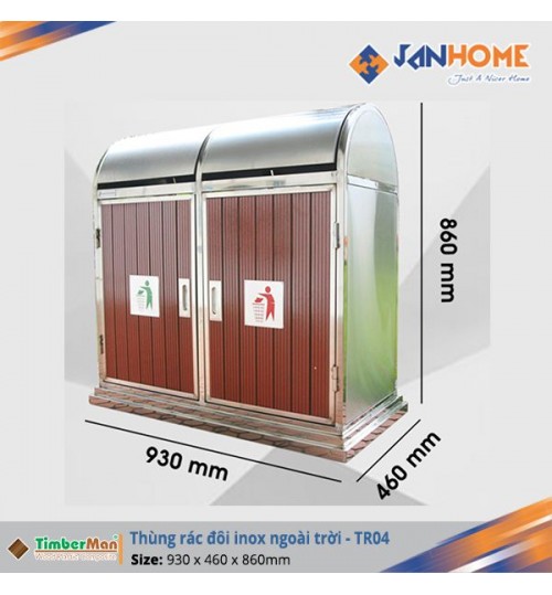 Thùng rác đôi inox Timberman TR04-DG