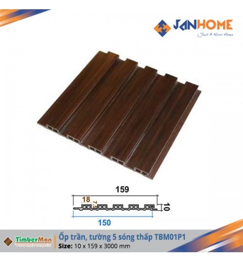 Ốp trần, tường Timberman 5 sóng thấp TBM01P1