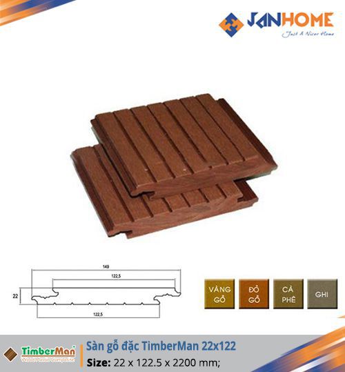 Sàn gỗ đặc TimberMan 22 x 122