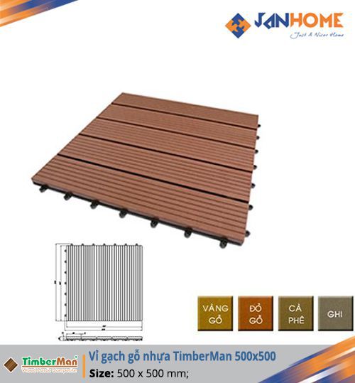 Vỉ gạch gỗ nhựa TimberMan 500x500