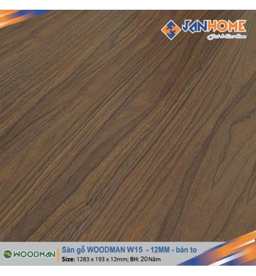 Sàn gỗ WOODMAN W15-12mm bản to