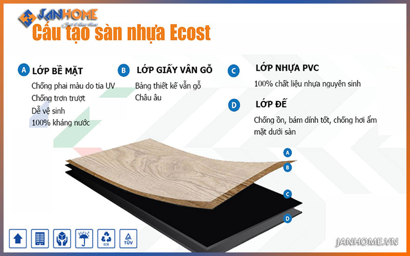 Cấu tạo sàn nhựa ecost