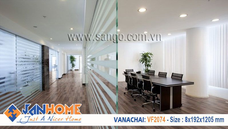 Thi công sàn gỗ Vanachai VF2074 văn phòng làm việc cao cấp