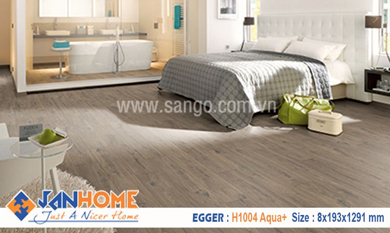 Thi công sàn gỗ Egger h1004aqua phòng ngủ