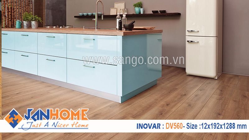 Thi công sàn gỗ Inovar dv560 phòng ngủ