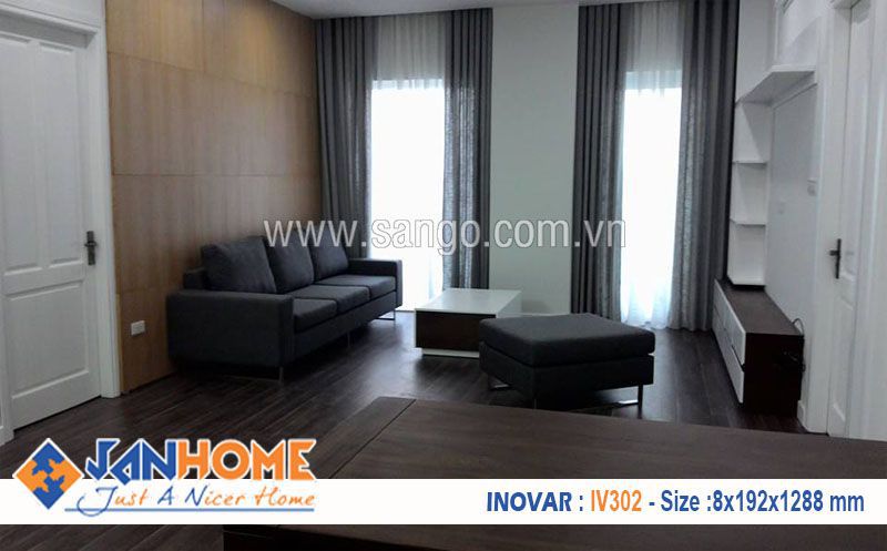 Thi công sàn gỗ Inovar IV302 phòng khách