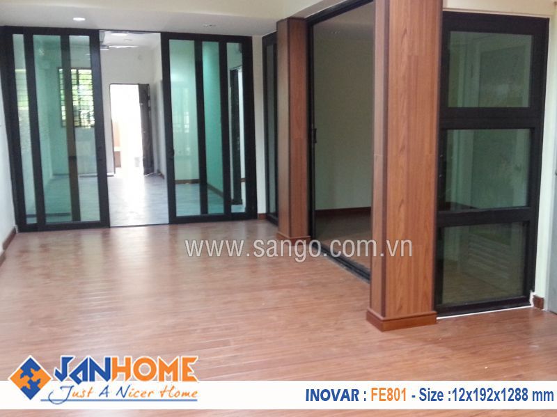 Thi công sàn gỗ Inovar fe801 sảnh khách sạn