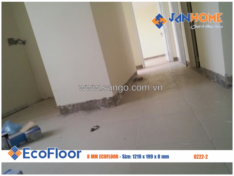 Tổng diện tích thi công sàn Ecofloor là 97m2