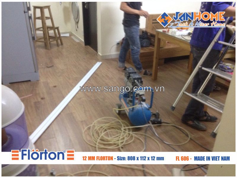 Sàn gỗ Florton FL606 sau khi thi công xong