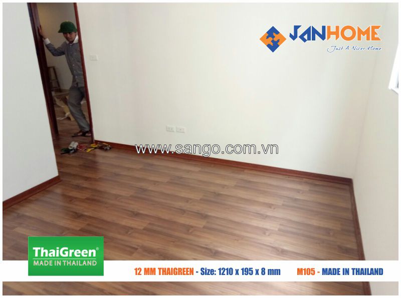 Lắp đặt sàn gỗ ThaiGreen M105 hoàn tất