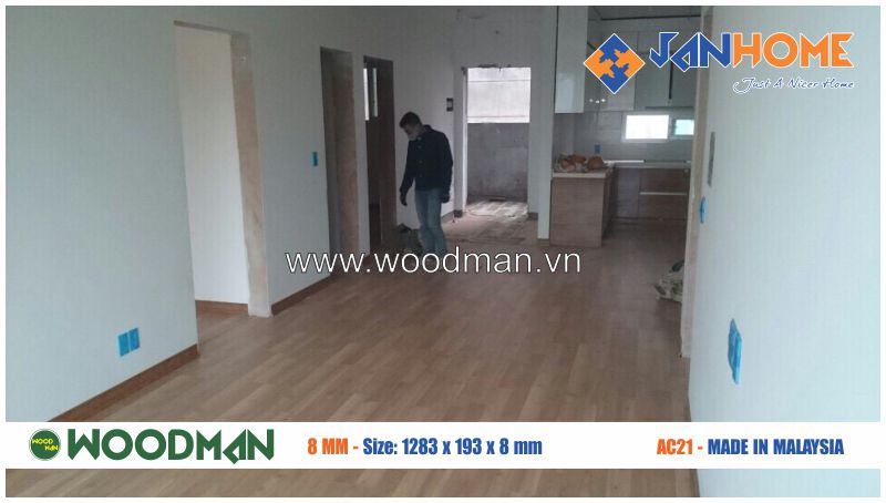 Thi công sàn gỗ WOODMAN tại chung cư